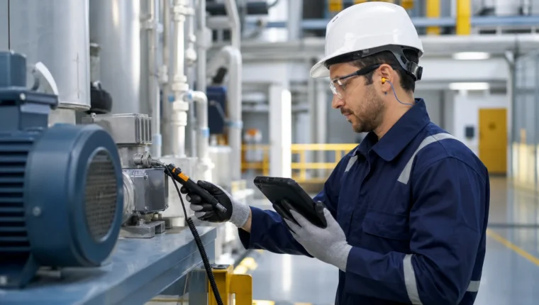 Técnico realizando una ronda de mantenimiento preventivo